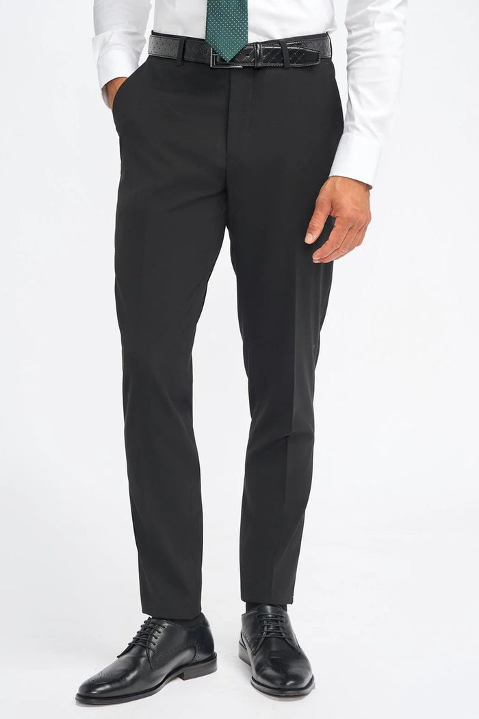 MALIBU – PLAIN BLACK TAILORED SUIT TROUSER