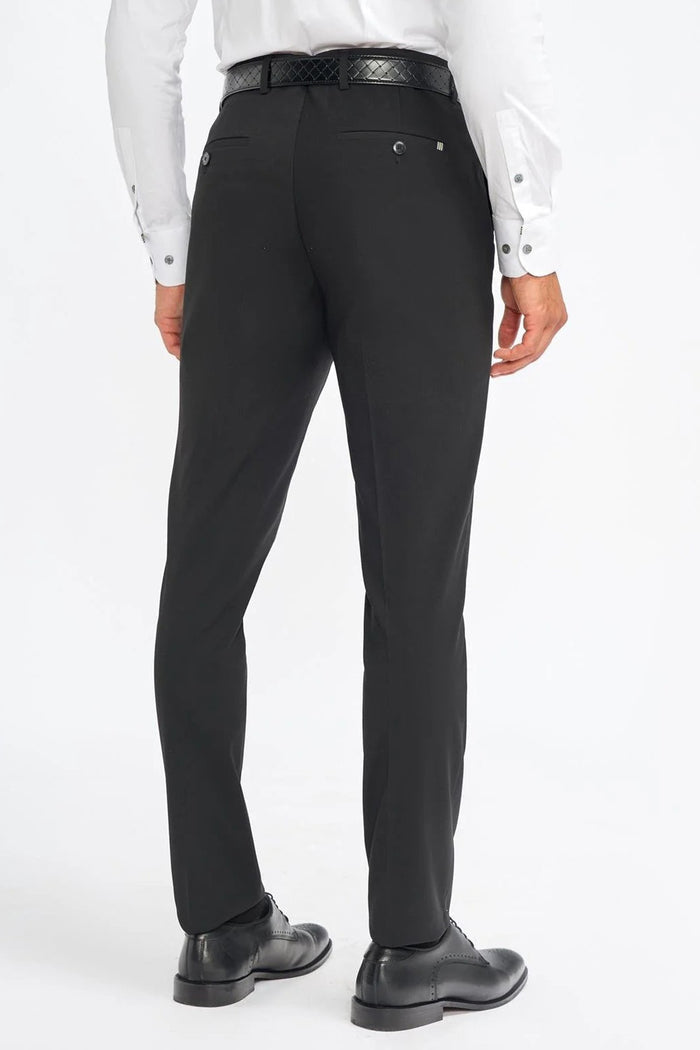 MALIBU – PLAIN BLACK TAILORED SUIT TROUSER