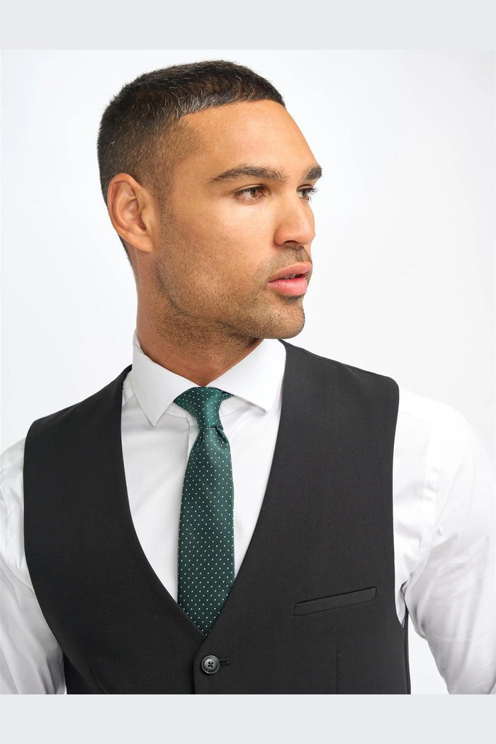 MALIBU – PLAIN BLACK TAILORED WAISTCOAT