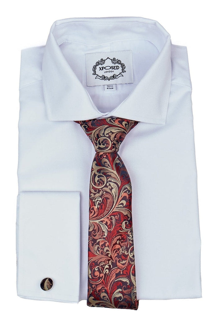MAROON FLORAL PAISLEY NECK TIE SET