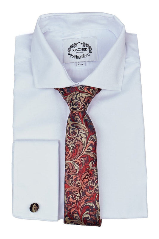 MAROON FLORAL PAISLEY NECK TIE SET