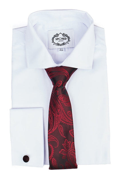 MAROON PAISLEY PRINT NECKTIE SET