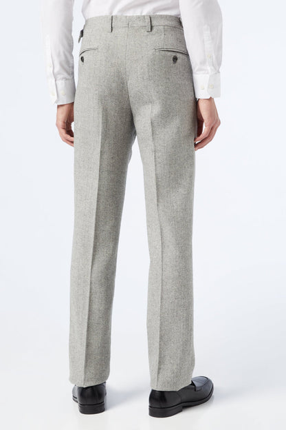 MARTIN - Grey Herringbone Retro Trouser