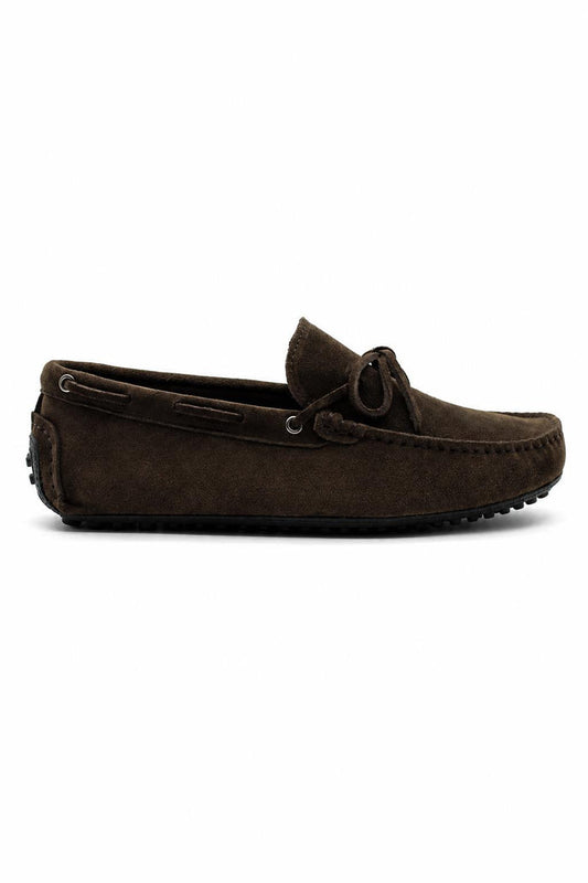 MAT Men's Genuine Suede Moccasins - Dark Brown Driving Shoes