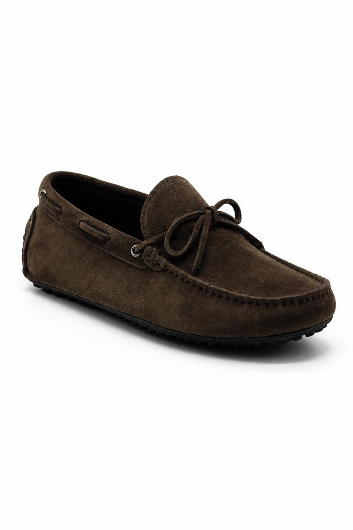 MAT Men's Genuine Suede Moccasins - Dark Brown Driving Shoes