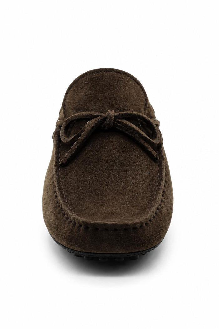 MAT Men's Genuine Suede Moccasins - Dark Brown Driving Shoes