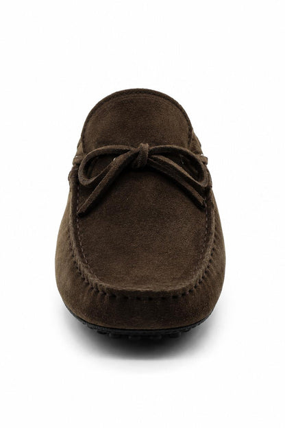 MAT Men's Genuine Suede Moccasins - Dark Brown Driving Shoes
