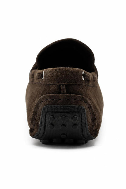 MAT Men's Genuine Suede Moccasins - Dark Brown Driving Shoes