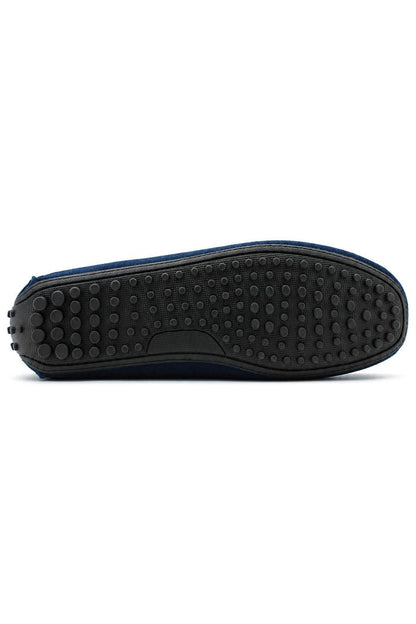 MAT Men's Real Suede Pebble Sole Loafers - Blue Driving Shoes