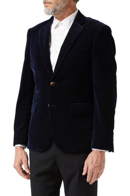 MATTHEW - Navy Blue Corduroy Blazer Jacket