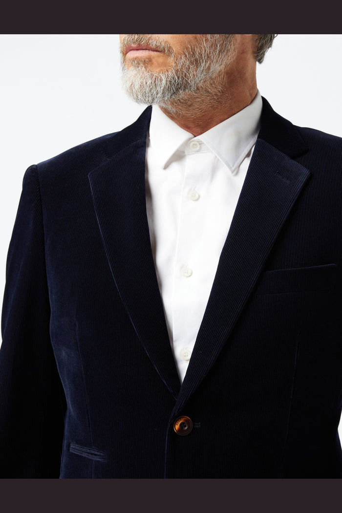 MATTHEW - Navy Blue Corduroy Blazer Jacket