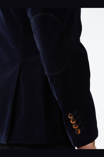 MATTHEW - Navy Blue Corduroy Blazer Jacket