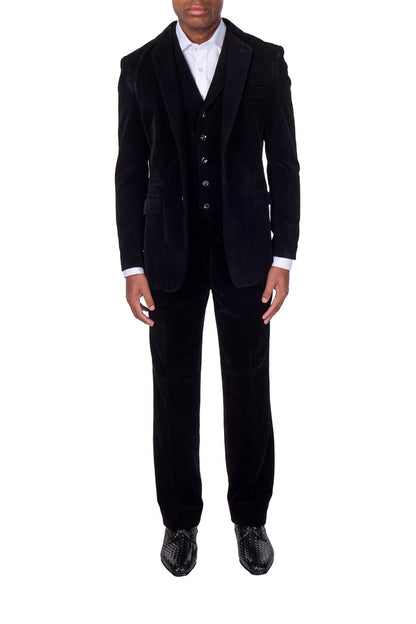 CORDUORY TAILORED FIT SUIT IN BLACK
