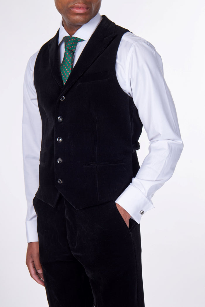 CORDUORY TAILORED FIT SUIT IN BLACK