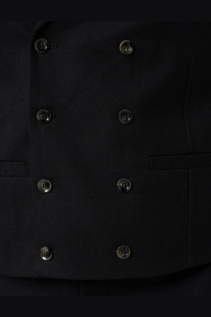 MAX DOUBLE BREASTED BLACK WAIST COAT