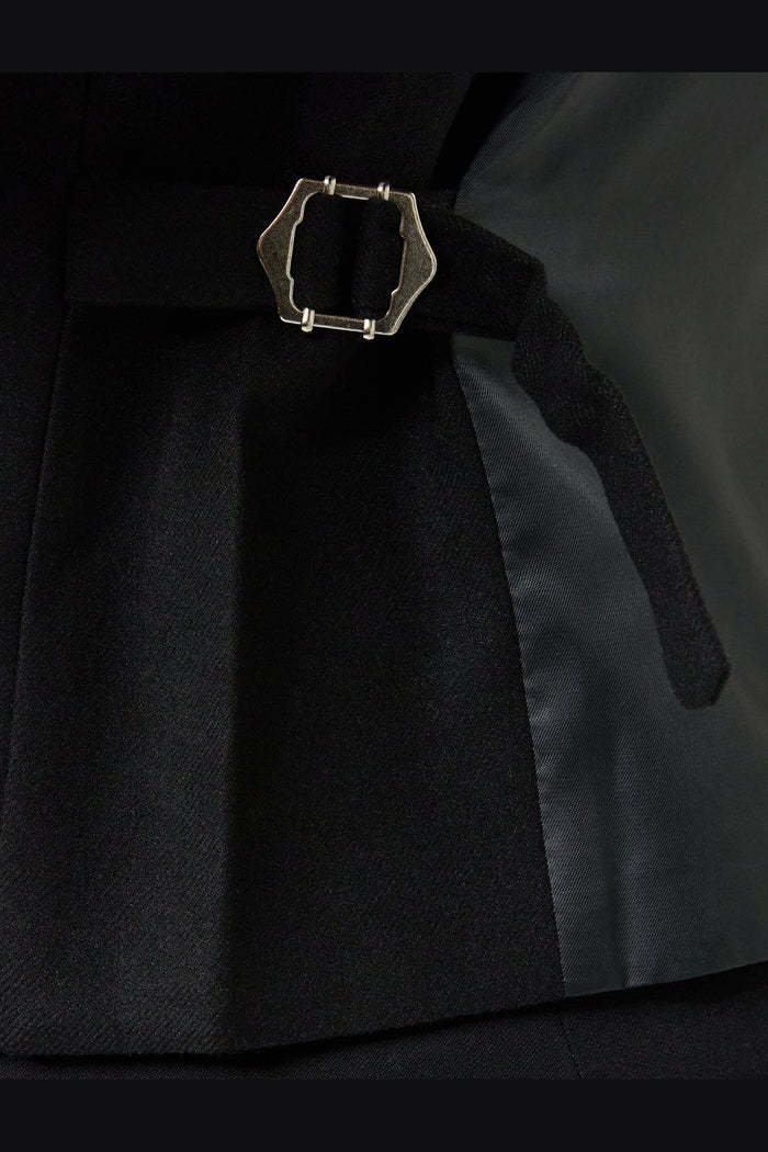 MAX DOUBLE BREASTED BLACK WAIST COAT
