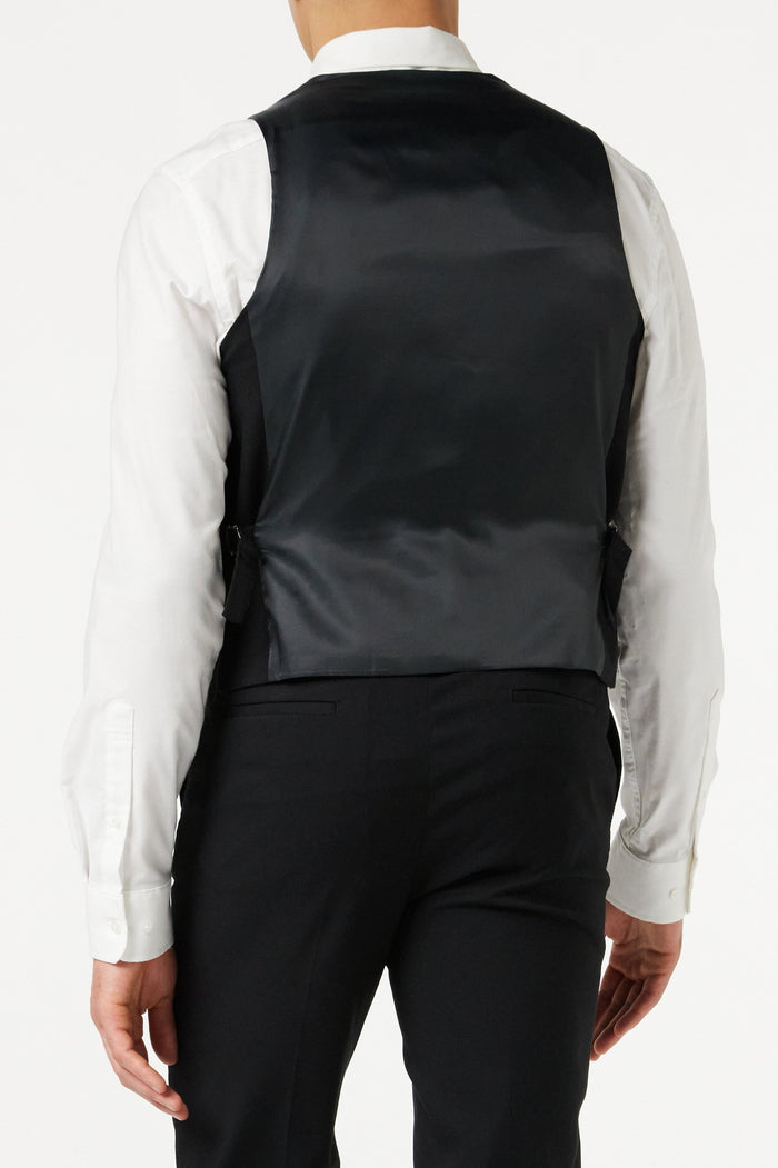 MAX DOUBLE BREASTED BLACK WAIST COAT