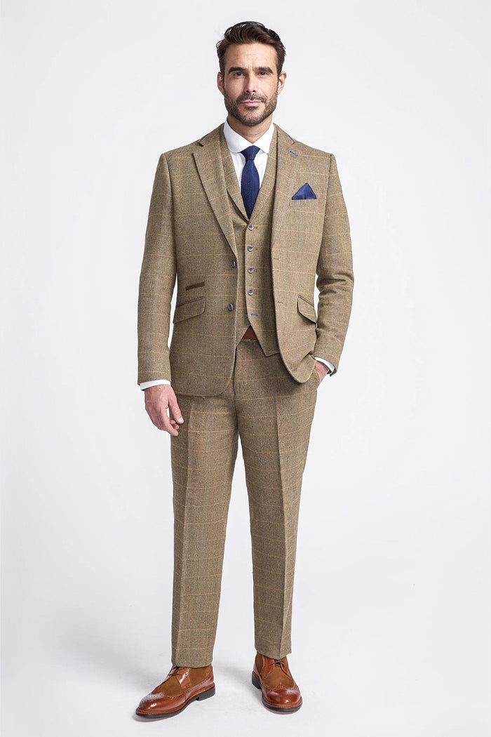 ALBERT BROWN CHECK TWEED BLAZER