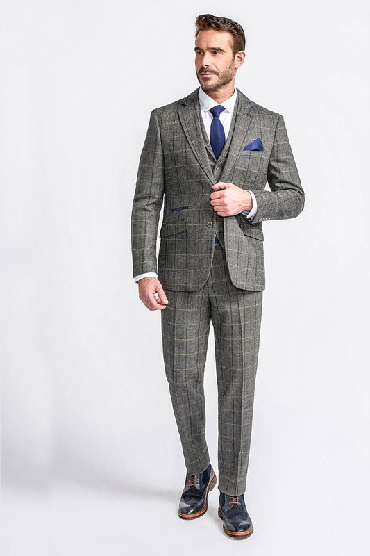 ALBERT GREY CHECK TWEED BLAZER