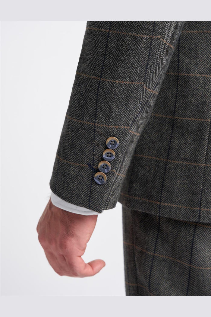 ALBERT GREY CHECK TWEED BLAZER