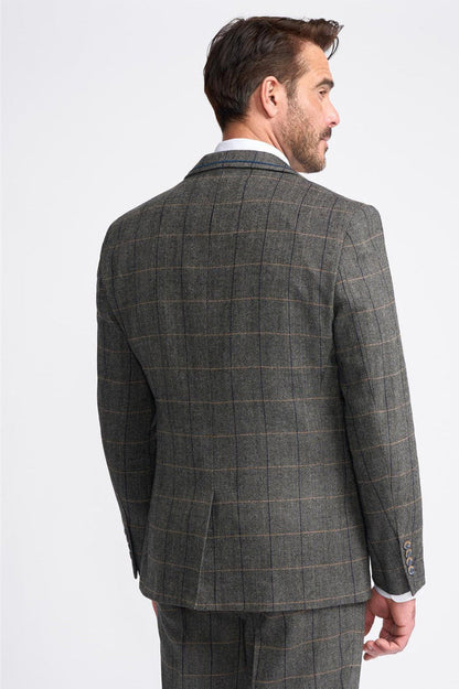 ALBERT GREY CHECK TWEED BLAZER