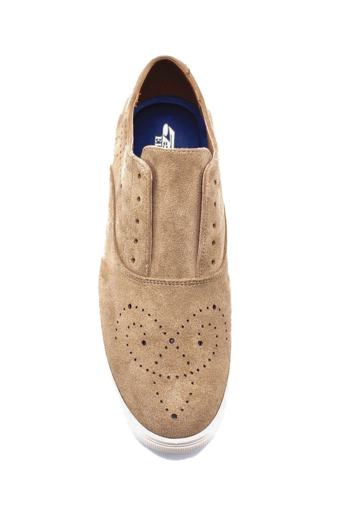 Mens Beige Suede Sports Sneaker Brogue Details