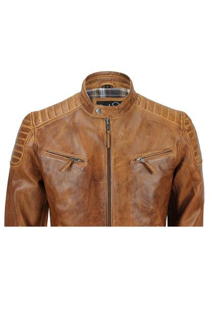 MEN'S BIKER TIMBER LEATHER JACKET