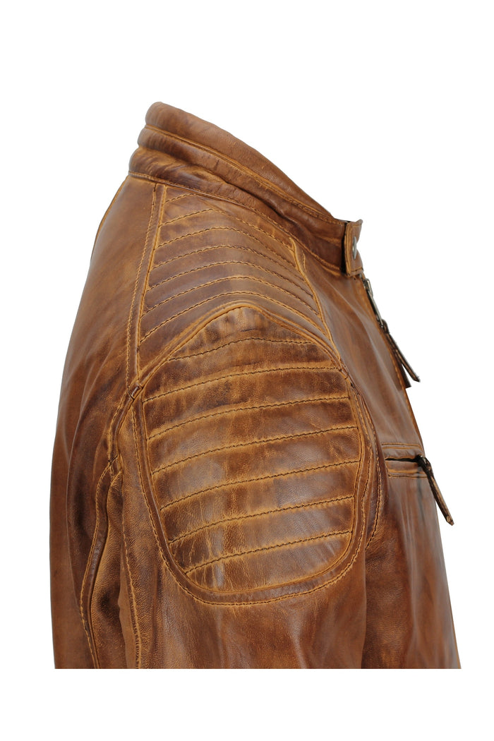 MEN'S BIKER TIMBER LEATHER JACKET