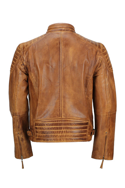 MEN'S BIKER TIMBER LEATHER JACKET