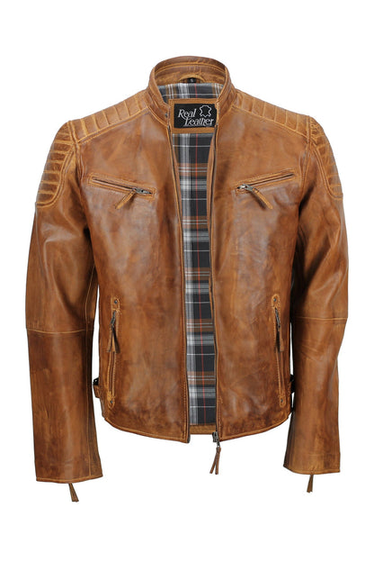 MEN'S BIKER TIMBER LEATHER JACKET