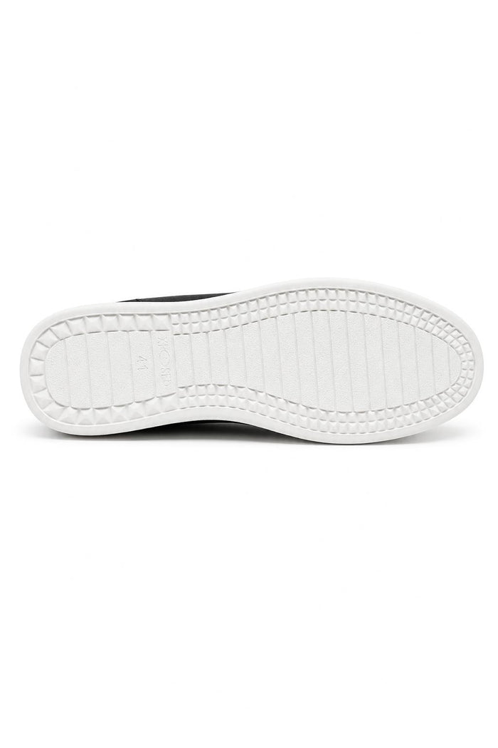Men’s Black Faux Leather Slip-On Trainers