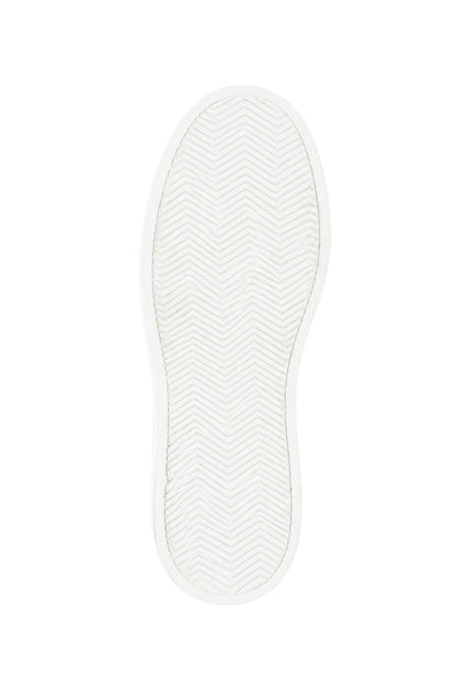 Men's Black Real Leather Lace-Up Trainers White Sole