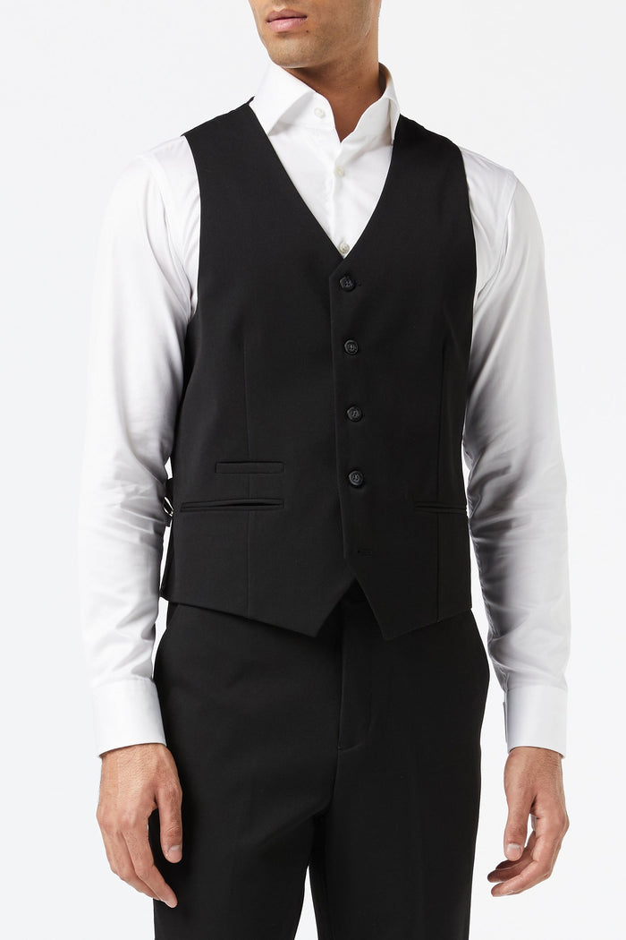 MENS BLACK WEDDING PARTY WAISTCOATS