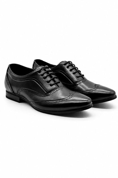 Men's Black Wingtip Brogue Oxford Formal Shoes