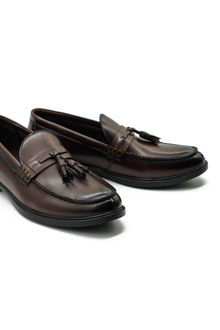 Men’s Brown Faux Leather Retro Tassel Loafers