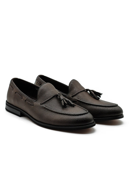 Men’s Brown Faux Leather Tassel Loafers
