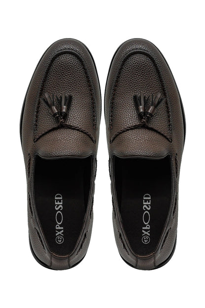 Men’s Brown Faux Leather Tassel Loafers