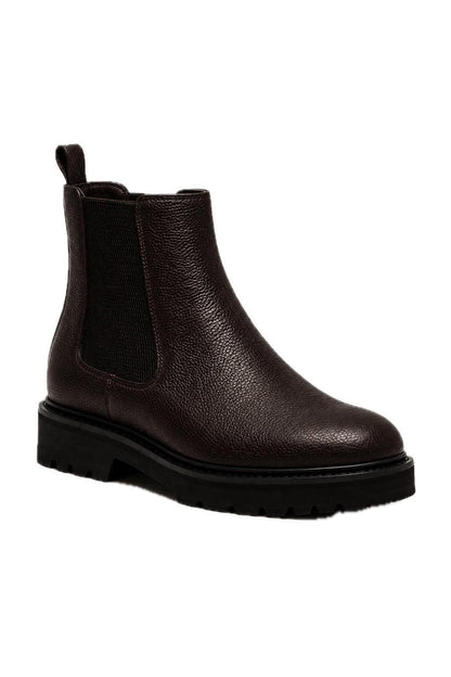Men’s Brown Grain Leather Lightweight Chunky Sole Chelsea Boots