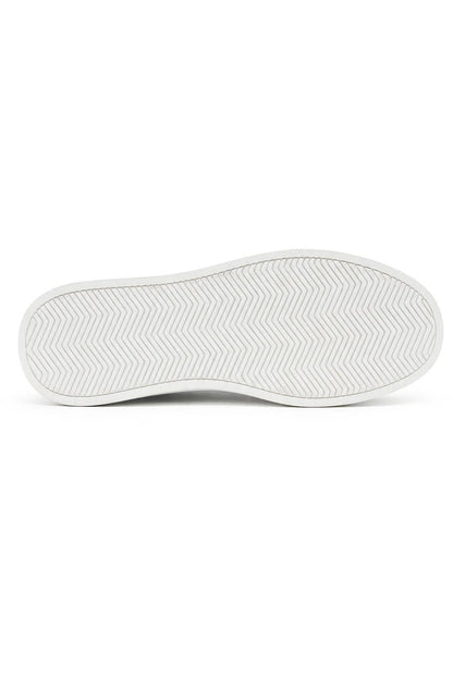 Men's Brown Real Leather Lace-Up Trainers White Sole