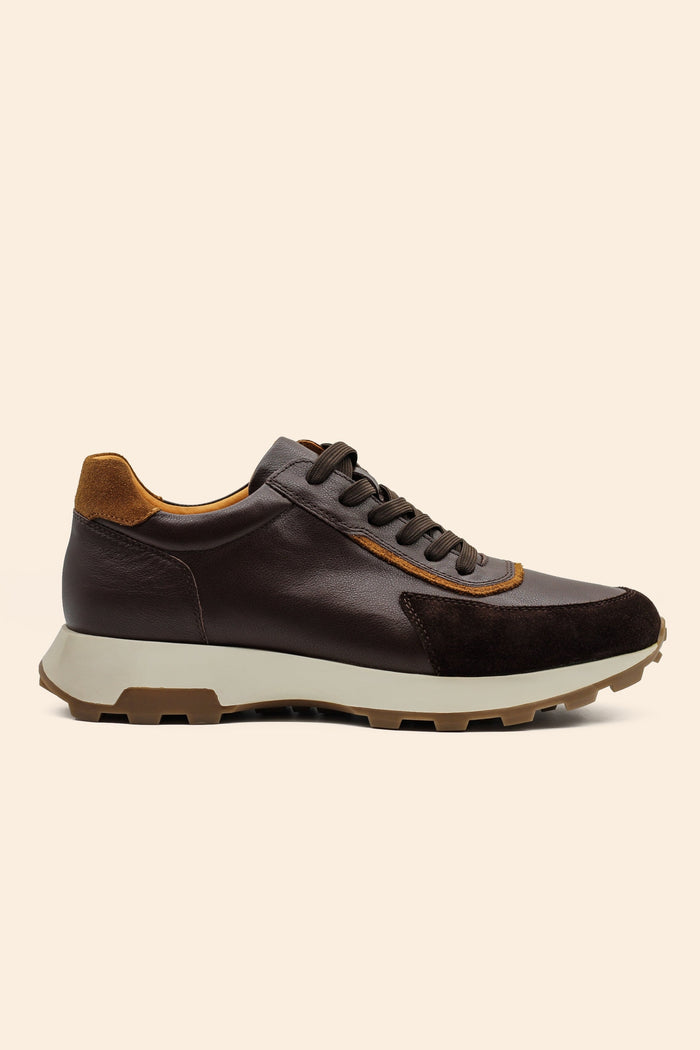 Men’s Brown Real Leather & Suede Trainers