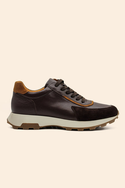 Men’s Brown Real Leather & Suede Trainers