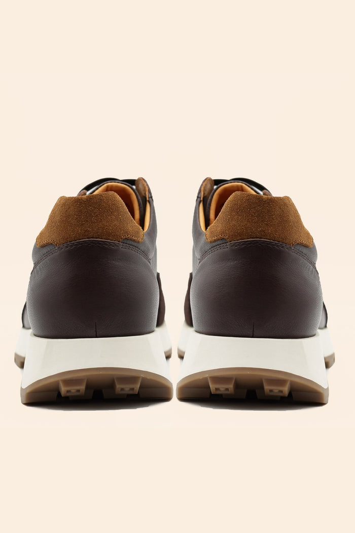 Men’s Brown Real Leather & Suede Trainers