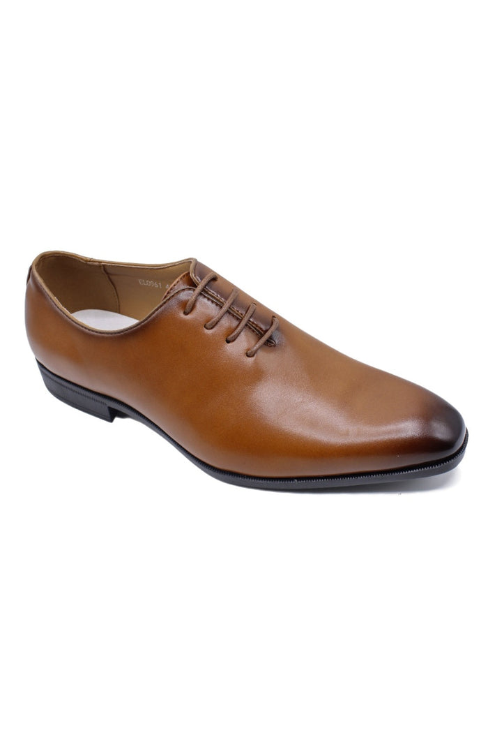 Men’s Brown Wholecut Oxford Dress Shoes – Faux Leather