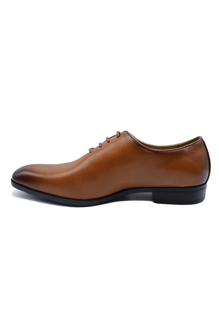 Men’s Brown Wholecut Oxford Dress Shoes – Faux Leather
