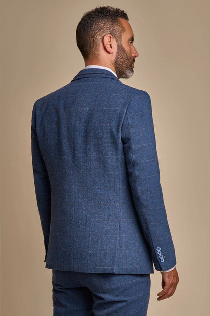 CARNEGI - BLUE TWEED CHECK BLAZER