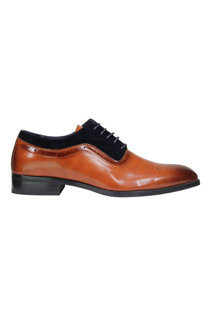 Mens Classic Brogues 2 Tone Suede & Leather Lined Smart Formal Lace up Shoes