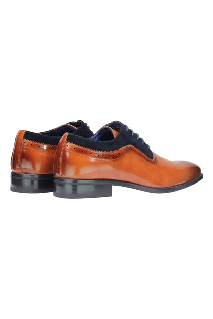 Mens Classic Brogues 2 Tone Suede & Leather Lined Smart Formal Lace up Shoes