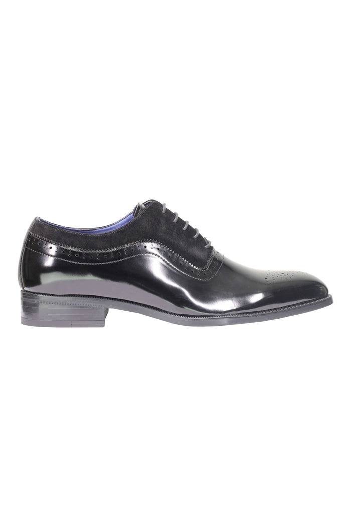 Mens Classic Brogues 2 Tone Suede & Leather Lined Smart Formal Lace up Shoes