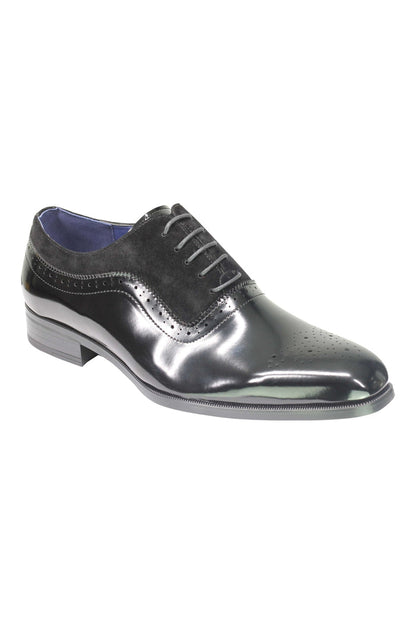 Mens Classic Brogues 2 Tone Suede & Leather Lined Smart Formal Lace up Shoes
