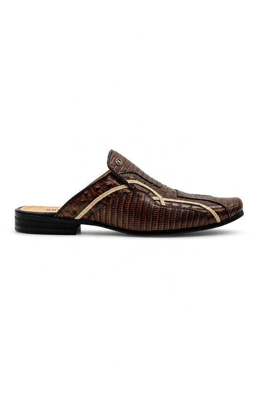Men’s Glossy Brown Handmade Real Leather Half Shoes